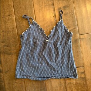 Brandy Melville Blue Polka Dot Tank Top